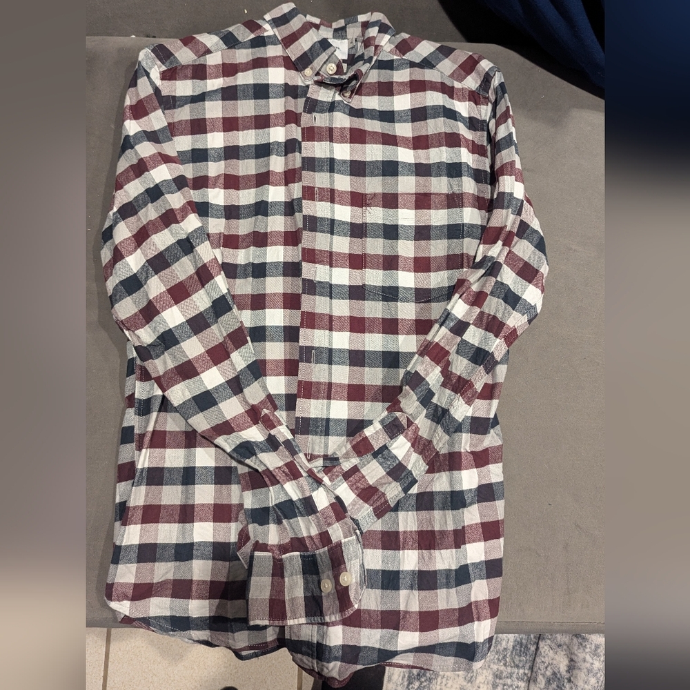 Men's Checkered Shirt - slim fit - Red, Blue, and White